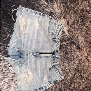 American Eagle Outfitters Distressed Light Blue Shorts